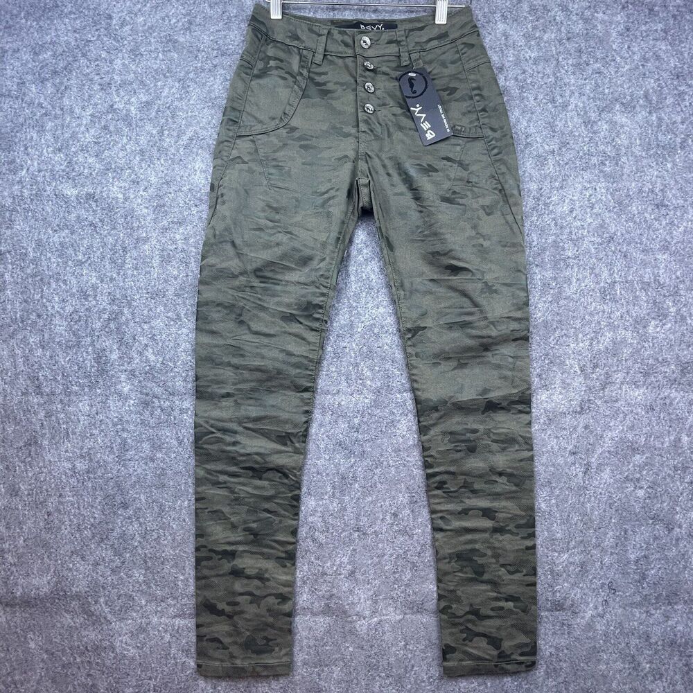 Bevy Jeans Womens 24 Camo Komando Pants Stretch Jegging Button‎ Fly Streetwear